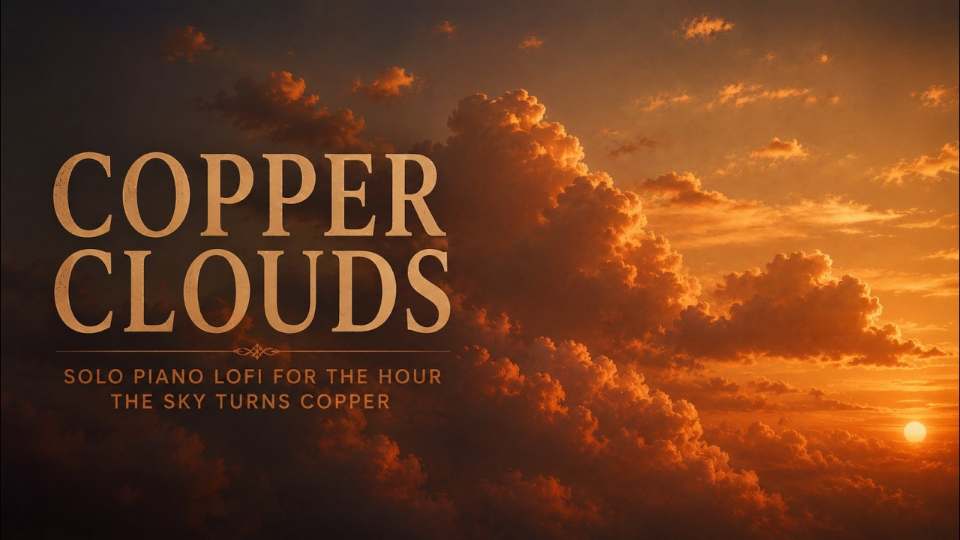 Copper Clouds – Solo Piano Lofi for the Hour the Sky Turns Copper – lofi track by Energize Echo Music (YouTube thumbnail)