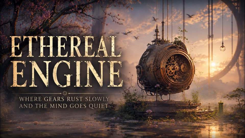 Ethereal Engine – Where Gears Rust Slowly and the Mind Goes Quiet – lofi track by Energize Echo Music (YouTube thumbnail)